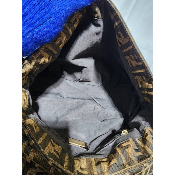 Authentic Fendi Tobacco Zucca Canvas Mia Flap Shoulder Bag Brown - Picture 15 of 16